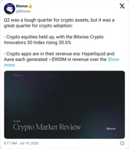 DeFi 行业在市场低迷中表现出韧性,Bitwise 建议“安静重估”